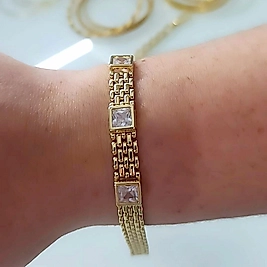 Xuping 14K Baget Taşlı Hasır Bileklik