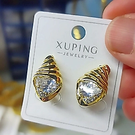 Xuping 14K Damla Taşlı Küpe
