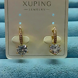 14K Xuping Tek Taş Mini Küpe