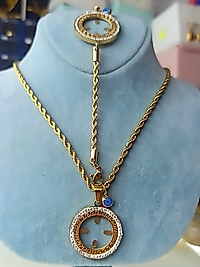 Çelik Çeyrek Uyumlu 2 Li Versace Taşlı Set