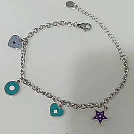 Çelik Gümüş Kaplama Renkli Pullu Bileklik