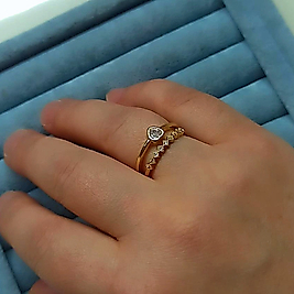 14K Çift Sıra 💛 Li Yüzük