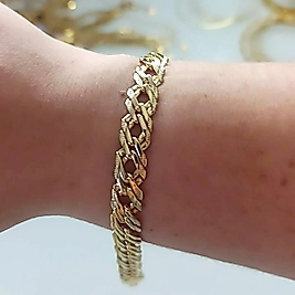 Xuping 14K Desenli Zincir Bileklik