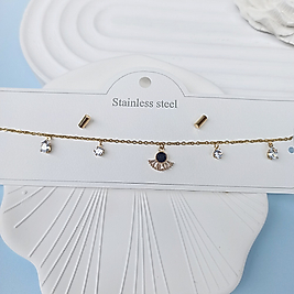 Çelik Gold Kaplama ⚫ Taşlı Tasma Kombin