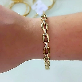 Xuping 14K Dikdörtgen Taşlı Bileklik