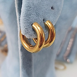 Çelik Gold Kaplama Halka Küpe