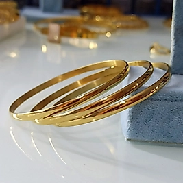 Çelik Gold Bombeli Bilezik