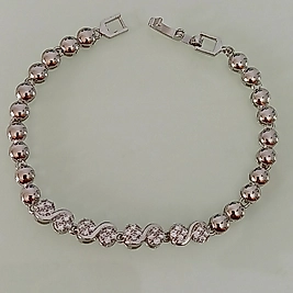 Çelik Silver Kaplama Zirkon Taşlı ♾️ Motifli Bileklik