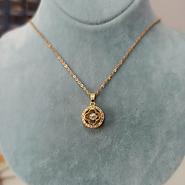 Çelik Gold Çember Taşlı Kolye