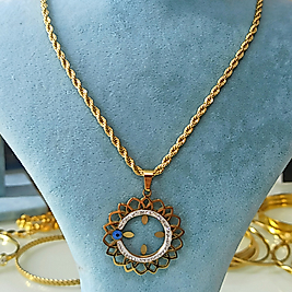 Çelik Gold Çeyrek Çerçeveli Kolye