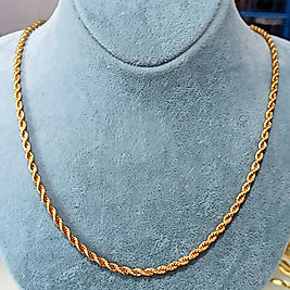 22K Altın Kaplama Burgu Zincir