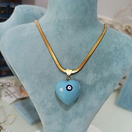 Çelik Gold Kaplama İtalyan Zircirli Bombeli 💙🧿Kolye