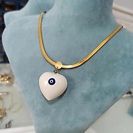 Çelik Gold Kaplama İtalyan Zircirli Bombeli 🤍🧿 Kolye