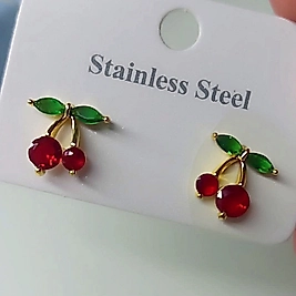 Çelik Gold 🍒 Küpe