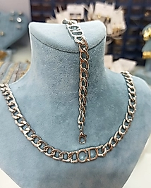 Pirinç Gümüş Kaplama CD  Zincirli Kombin