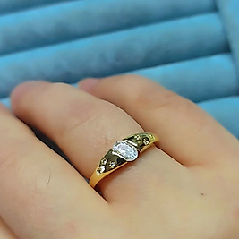 14K Modern Taşlı Yüzük