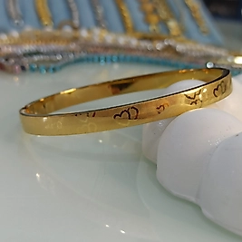 Çelik Gold 💛 Desenli Kelepçe