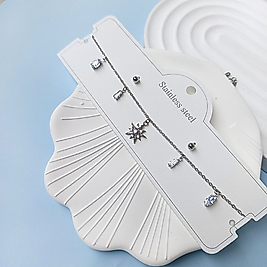 Çelik Silver Kaplama ✴️ Taşlı Tasma