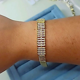 Xuping 14K Çizgi Taşlı Bileklik