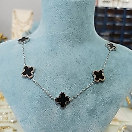 Çelik Silver Kaplama Van Cleff Siyah 🍀 Kolye