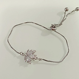 Çelik Silver Çınar Ağacı 🍁 Figürlü Taşlı Zarif Bileklik