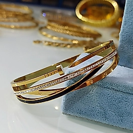 Çelik Gold Kaplama Çivi Marka Taşlı Kelepçe