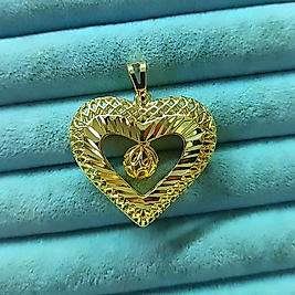 14K Kalp 💛 Kolye Uc
