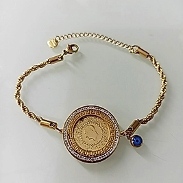 Çelik Gold Çeyrek Çerçeveli Versace Model Bileklik