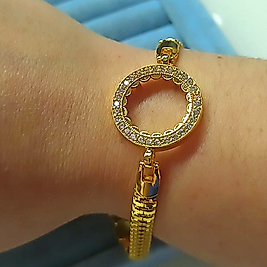 22K Altın Kaplama Çeyrek Çerçeveli Bileklik