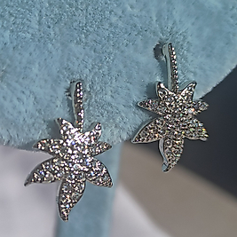 Vip  Silver Kaplama 🍁 Motifli Minimal Küpe