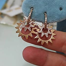 Rose Kaplama Xu-ping Güneş Figürlü Küpe