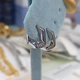 Gümüş Kaplama Taşlı Xu-ping U Küpe