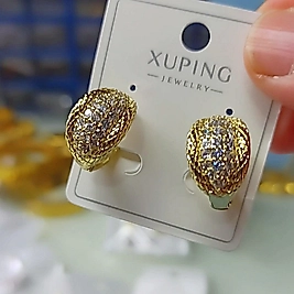 Xuping 14K Badem Taşlı Küpe