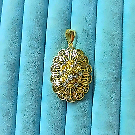 14K Dorikalı Oval Kolye Uç