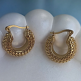 Çelik Gold Kaplama Sık Toplu Küpe