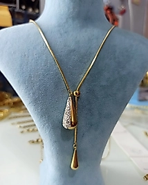 Çelik Gold Damla Taşlı Y Kolye