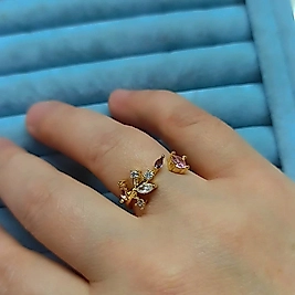 14K Pinterest Renkli Taşlı Yüzük