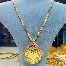 14K Damla Figürlü Tam Altınlı Kolye