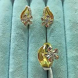 Brilant 14K Çiçek 2 Li Set