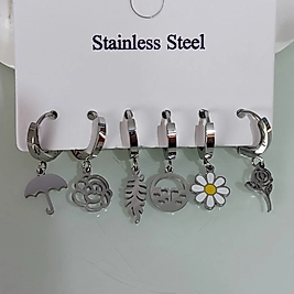 Çelik Gümüş Kaplama Çoklu 🌹🌼☔Küpe