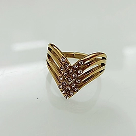 Çelik Gold V Taşlı Yüzük