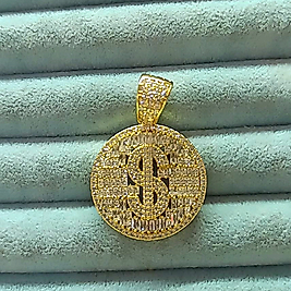 14K Dolar Taşlı Kolye Uç