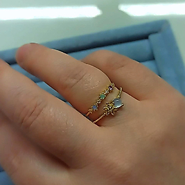 14K Pinterest Çift Yüzük