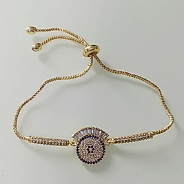 Pirinç Gold Nazarlık 🧿 Taşlı Asansörlü Bileklik