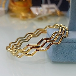 Çelik Gold Sık Zikzak Bilezik