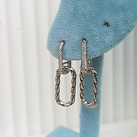 Gümüş Kaplama Ataç Model Xu-ping Küpe