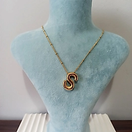 Çelik Gold Kaplama S Harfli Kolye