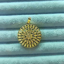 14K Yuvarlak Çiçekli Kolye Uc.