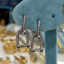 Silver VIP Taşlı Tiffany Model Küpe