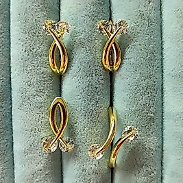 14K Çift Taşlı 3 Lü Set
